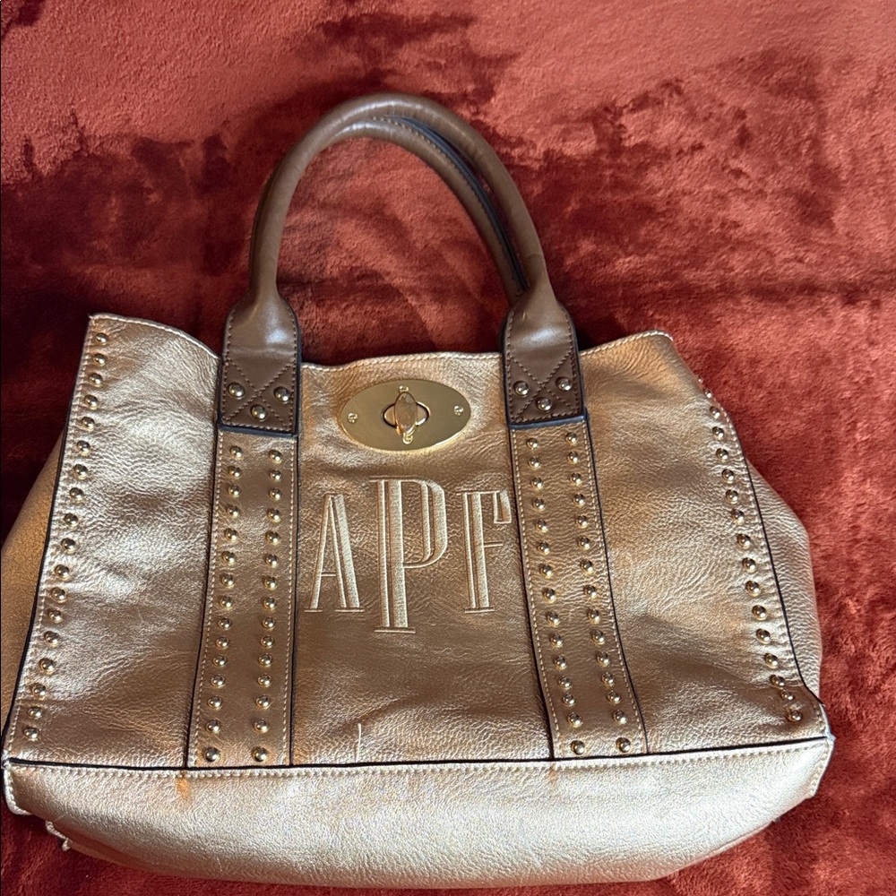 Chic Gold Studded Tote Bag